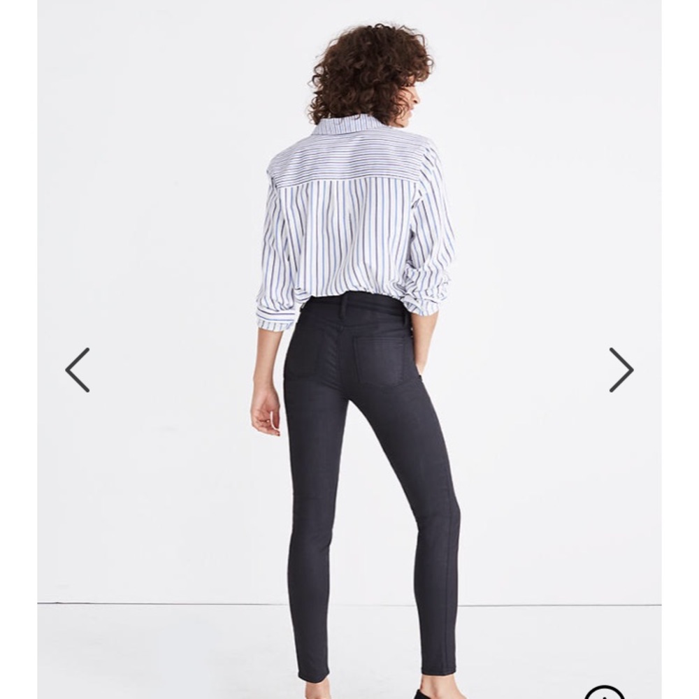 Madewell black coated jeans